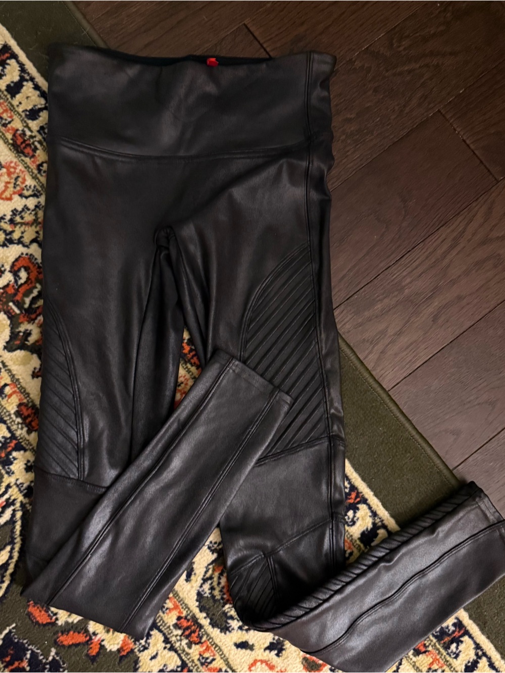 spanx metallic black leggings size small